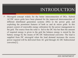 DISTRIBUTED CONTROL OF HYBRID AC-DC MICROGRID WITH SOLAR ENERGY,ENERGY ...