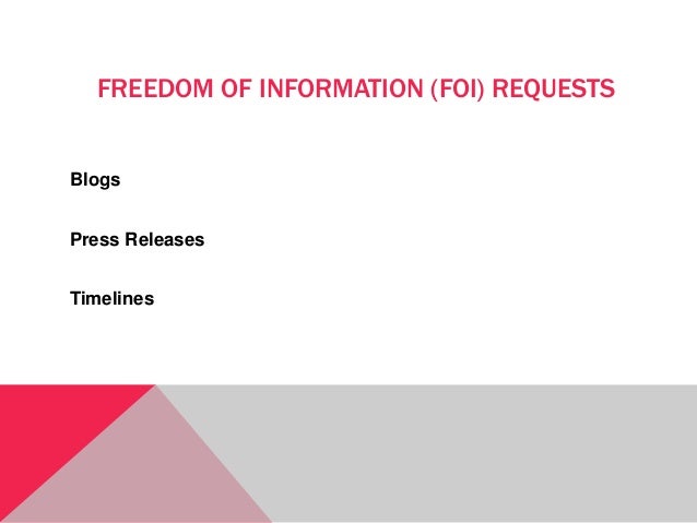 FREEDOM OF INFORMATION (FOI) REQUESTS
Blogs
Press Releases
Timelines
 