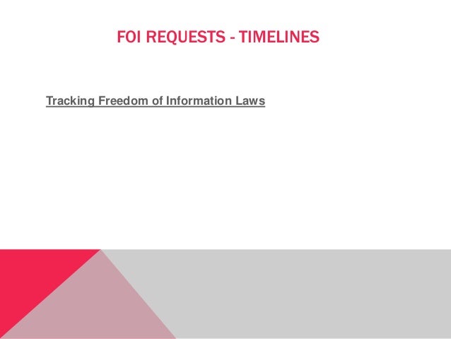 FOI REQUESTS - TIMELINES
Tracking Freedom of Information Laws
 