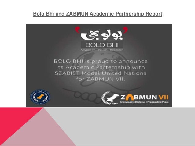 Bolo Bhi and ZABMUN Academic Partnership Report
 