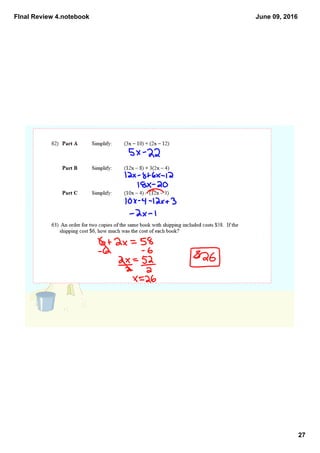 FInal Review 4.notebook
27
June 09, 2016
 