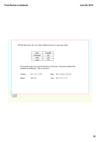 FInal Review 4.notebook
32
June 09, 2016
 