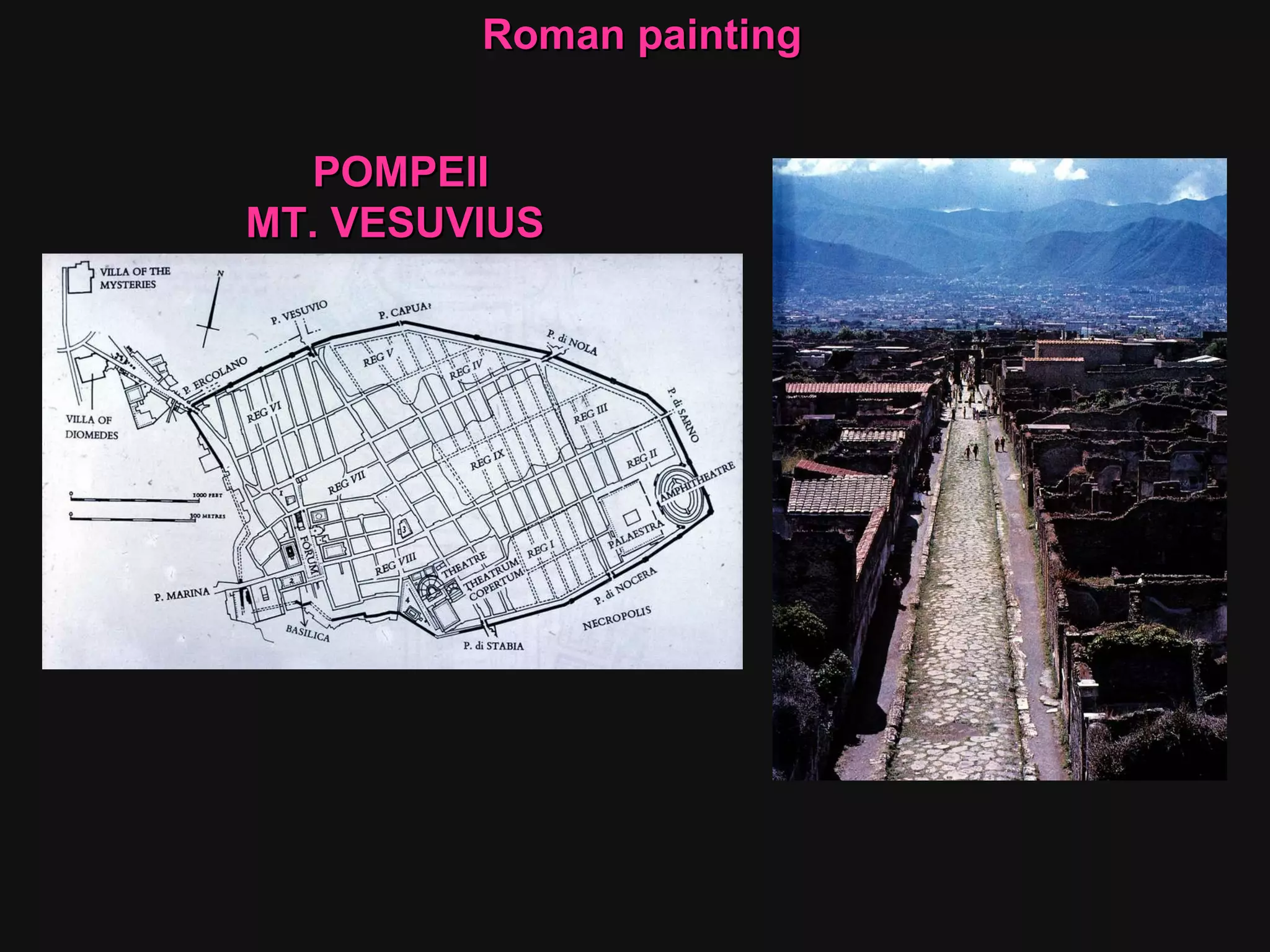 POMPEII MT. VESUVIUS Roman painting 