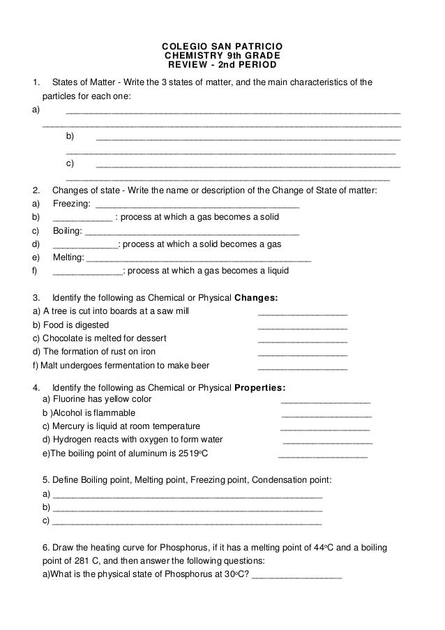 Review 9th Grade 2nd Per Sts