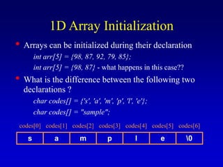 ReviewArrays.ppt | Programming Languages | Computing