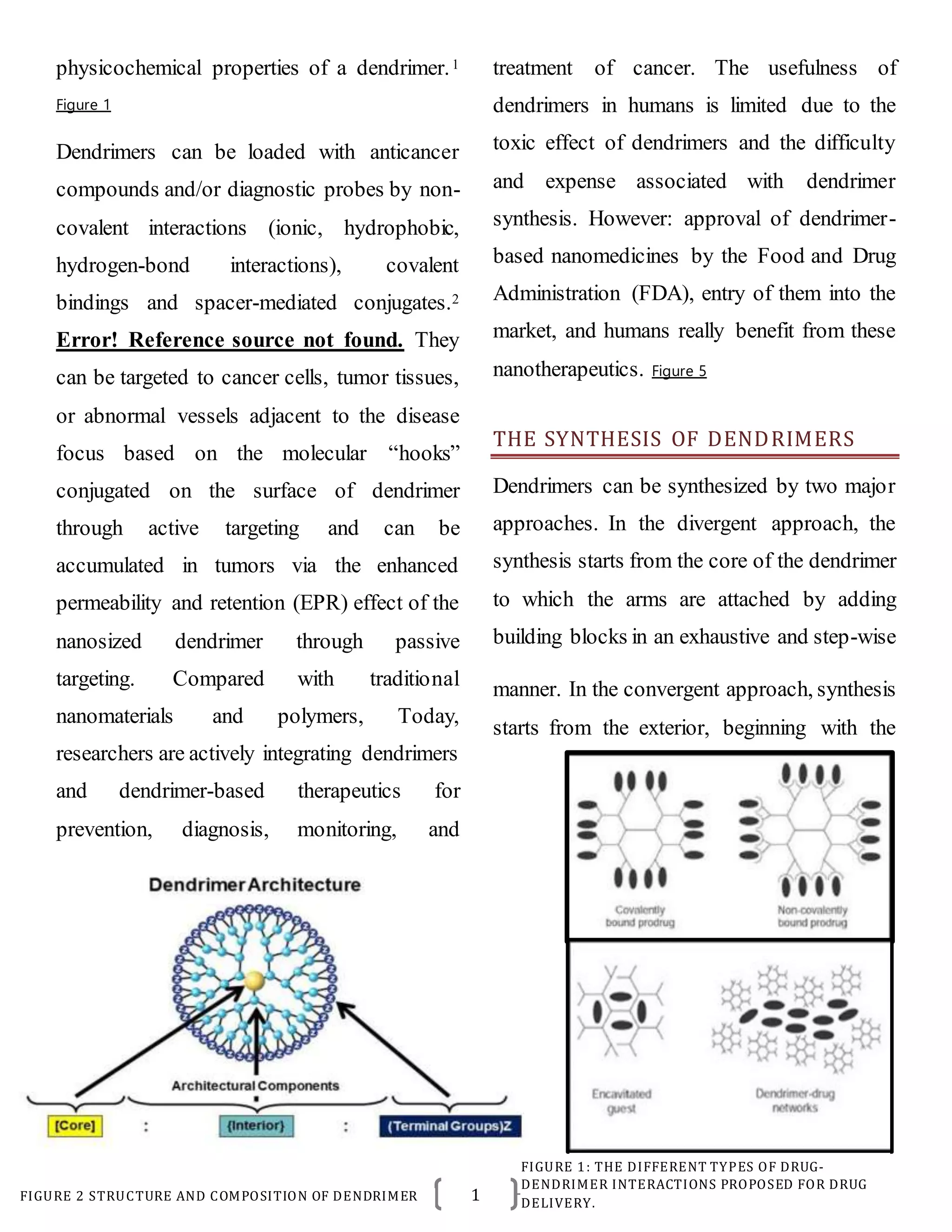 Dendrimers for Target Drug Delivery In Treatment of Cancer | DOCX