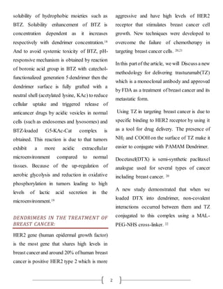 Dendrimers for Target Drug Delivery In Treatment of Cancer | DOCX