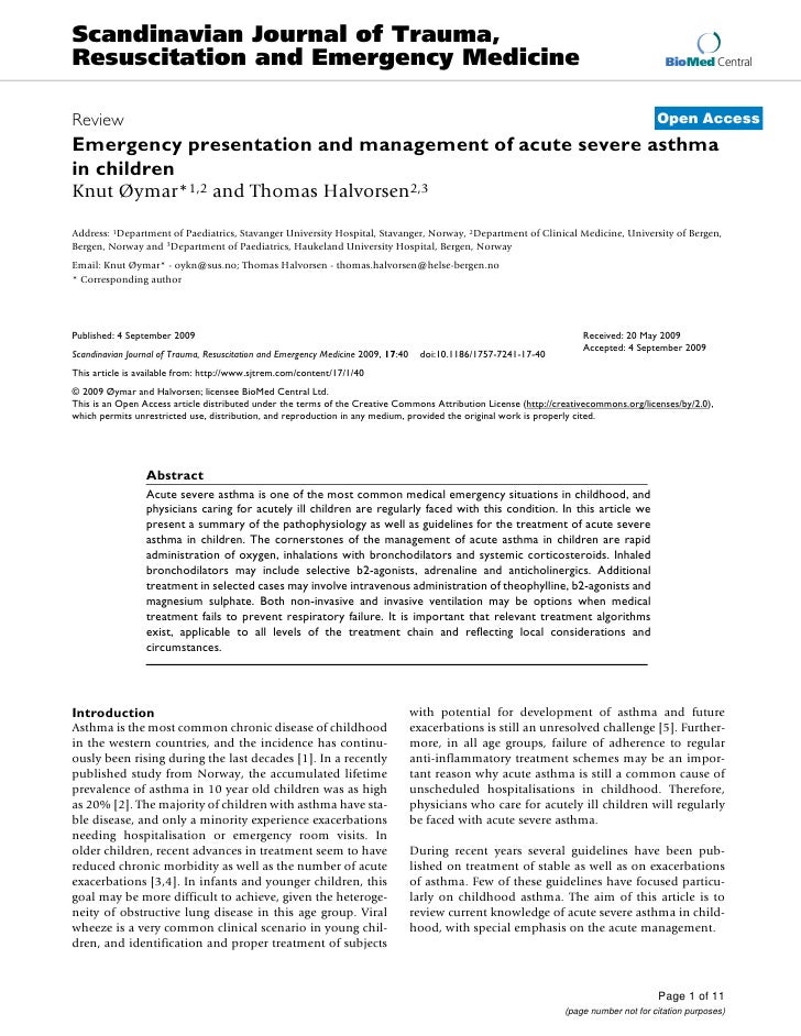 Review Article On Paed Asthma