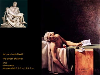 Jacques-Louis David
The Death of Marat
1793
oil on canvas
approximately 5 ft. 3 in. x 4 ft. 1 in.
 