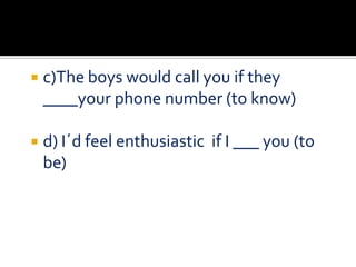 Review conditional sentences | PPTX