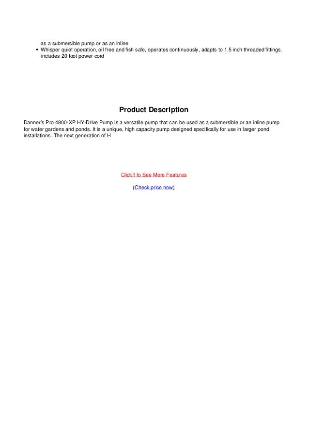 Review danner 02670 hy drive 4800 gph pump