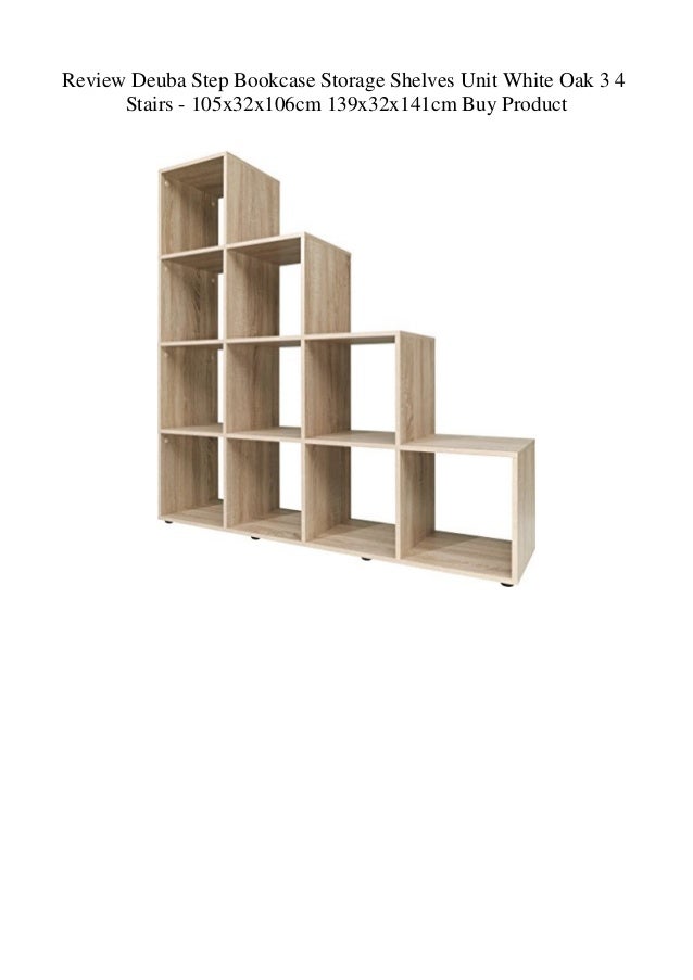 Review Deuba Step Bookcase Storage Shelves Unit White Oak 3 4 Stairs