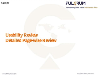 Agenda Usability Review Detailed Page-wise Review 