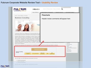 Fulcrum Corporate Website Review Tool –  Usability Review Flowcharts Header review comments will appear here 