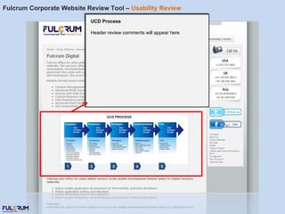 Fulcrum Corporate Website Review Tool –  Usability Review UCD Process Header review comments will appear here 