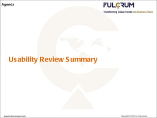 Agenda Usability Review Summary 