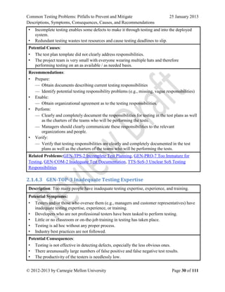 Common Testing Problems – Pitfalls to Prevent and Mitigate | DOCX