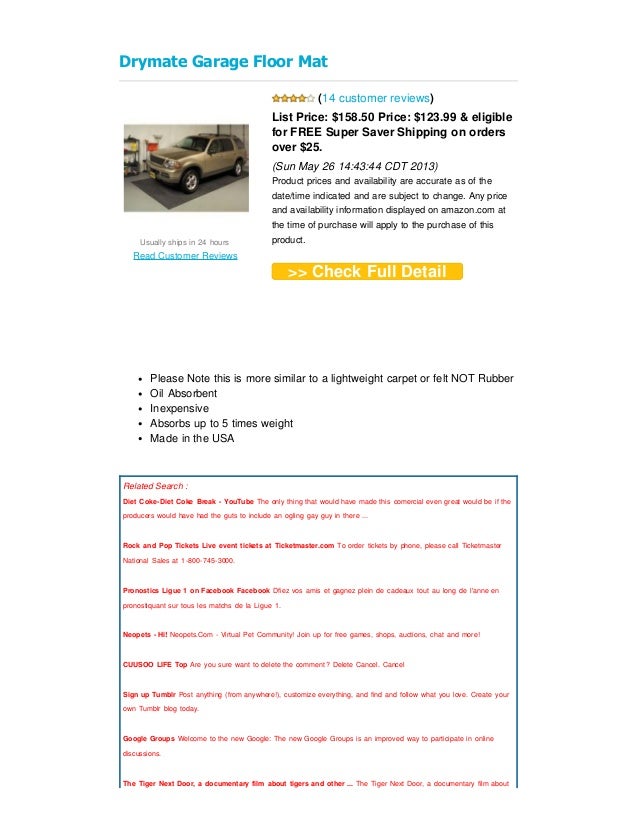 Review Drymate Garage Floor Mat 20130527 054354