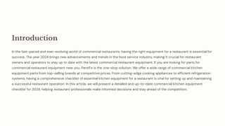 2024 Checklist: Upgrading Your Restaurant Kitchen Equipment | PDF