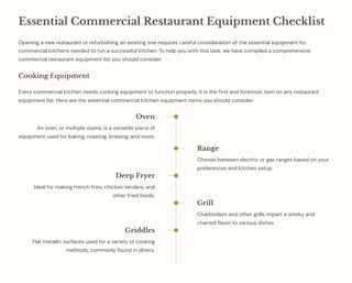 2024 Checklist: Upgrading Your Restaurant Kitchen Equipment | PDF