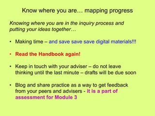 Know where you are… mapping progress
 