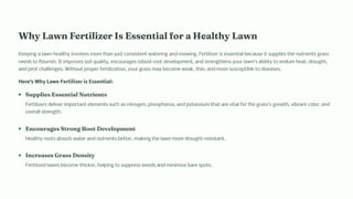 When and How to Apply Lawn Fertilizer for the Best Results | PDF