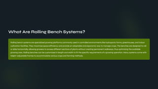 Mastering Hydroponics: The Complete Guide to Rolling Bench Systems | PDF