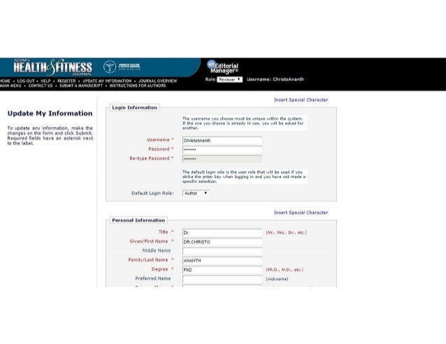 christo ananth reviewer acsms health fitness journal health and fitness journal