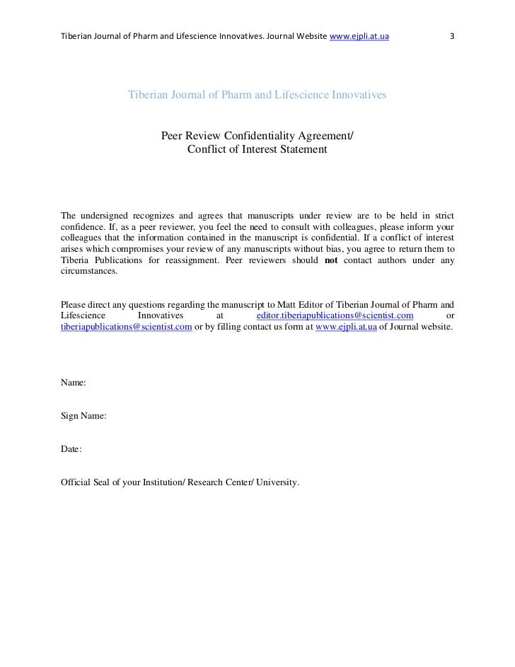 reviewer application form tiberian journal of pharm and lifescience conflict of interest form