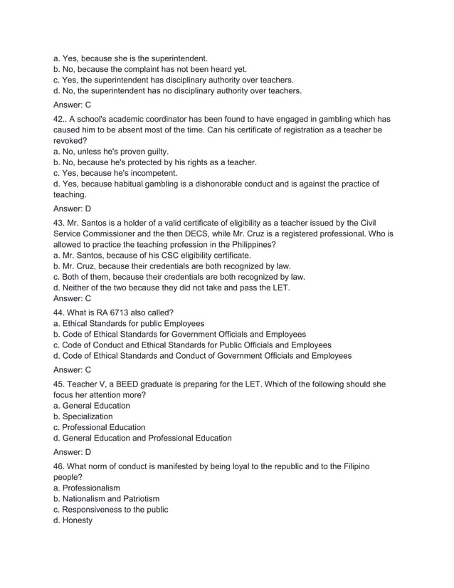 Ra Let Reviewer LET REVIEWER IN PROF EDUCATION......docx | Secondary Education | Education