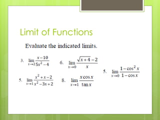 Limit of Functions