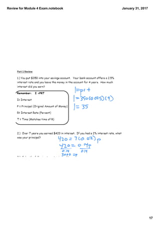 Review for Module 4 Exam.notebook
17
January 31, 2017
 