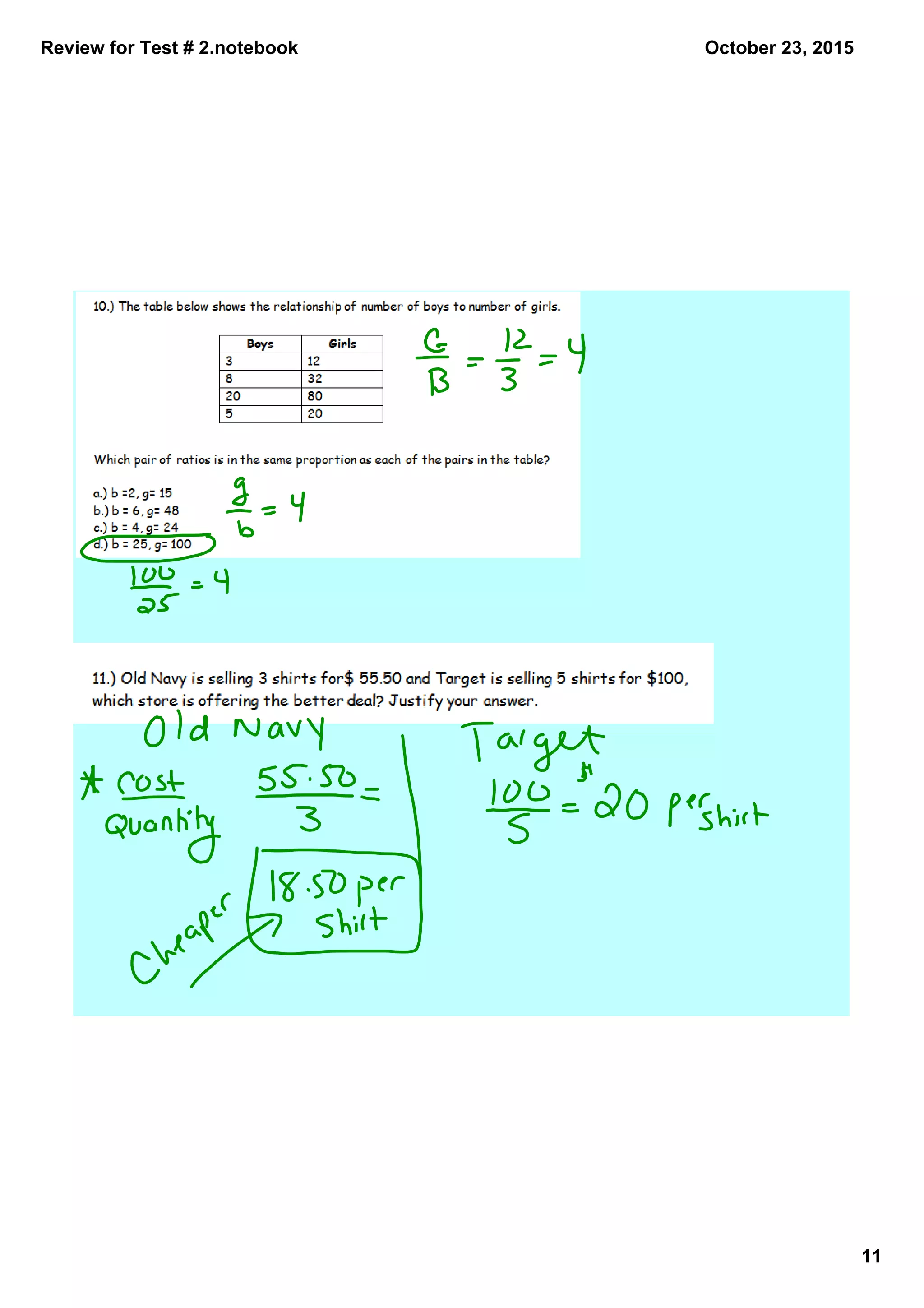 Review for Test # 2.notebook
11
October 23, 2015