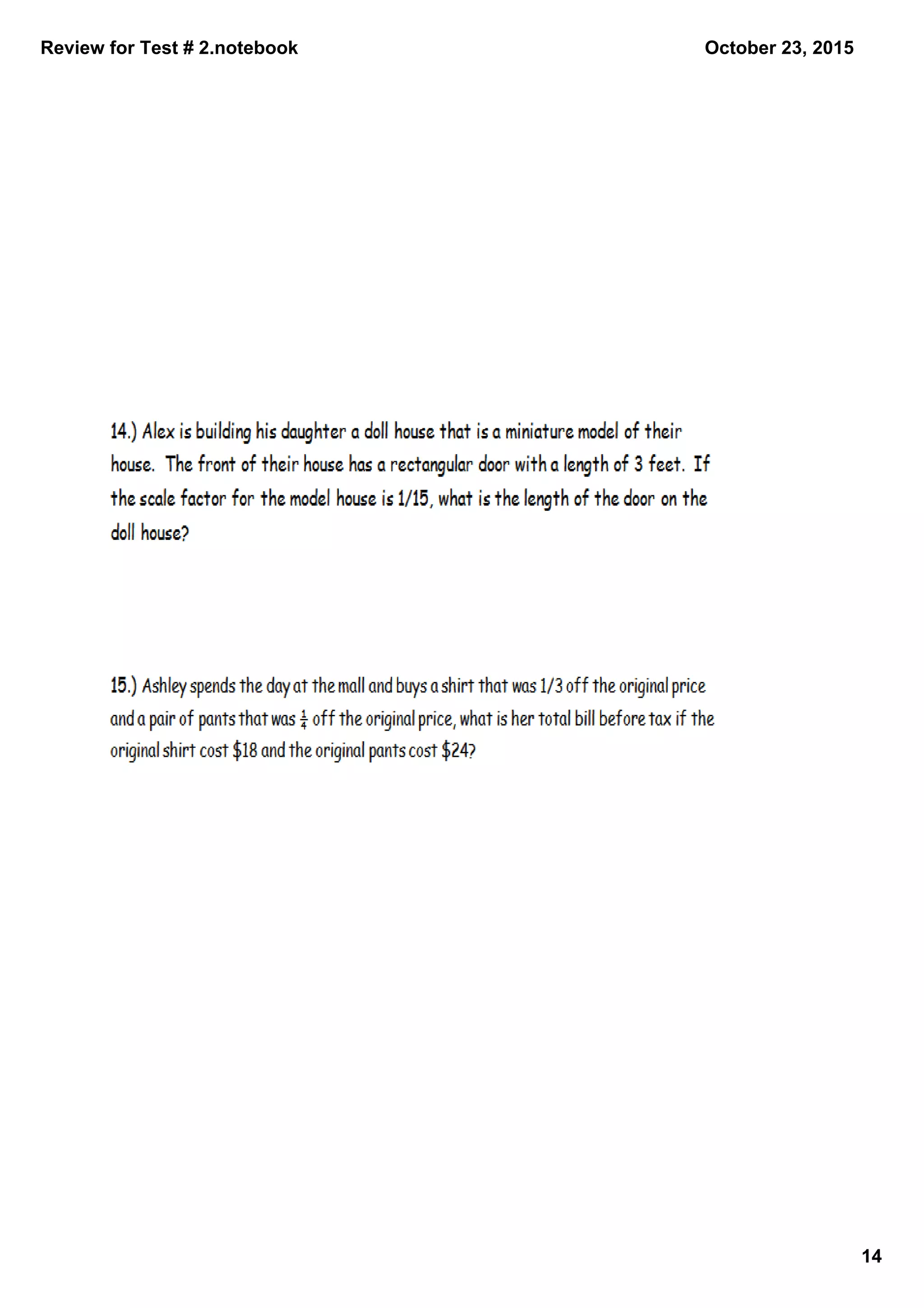 Review for Test # 2.notebook
14
October 23, 2015