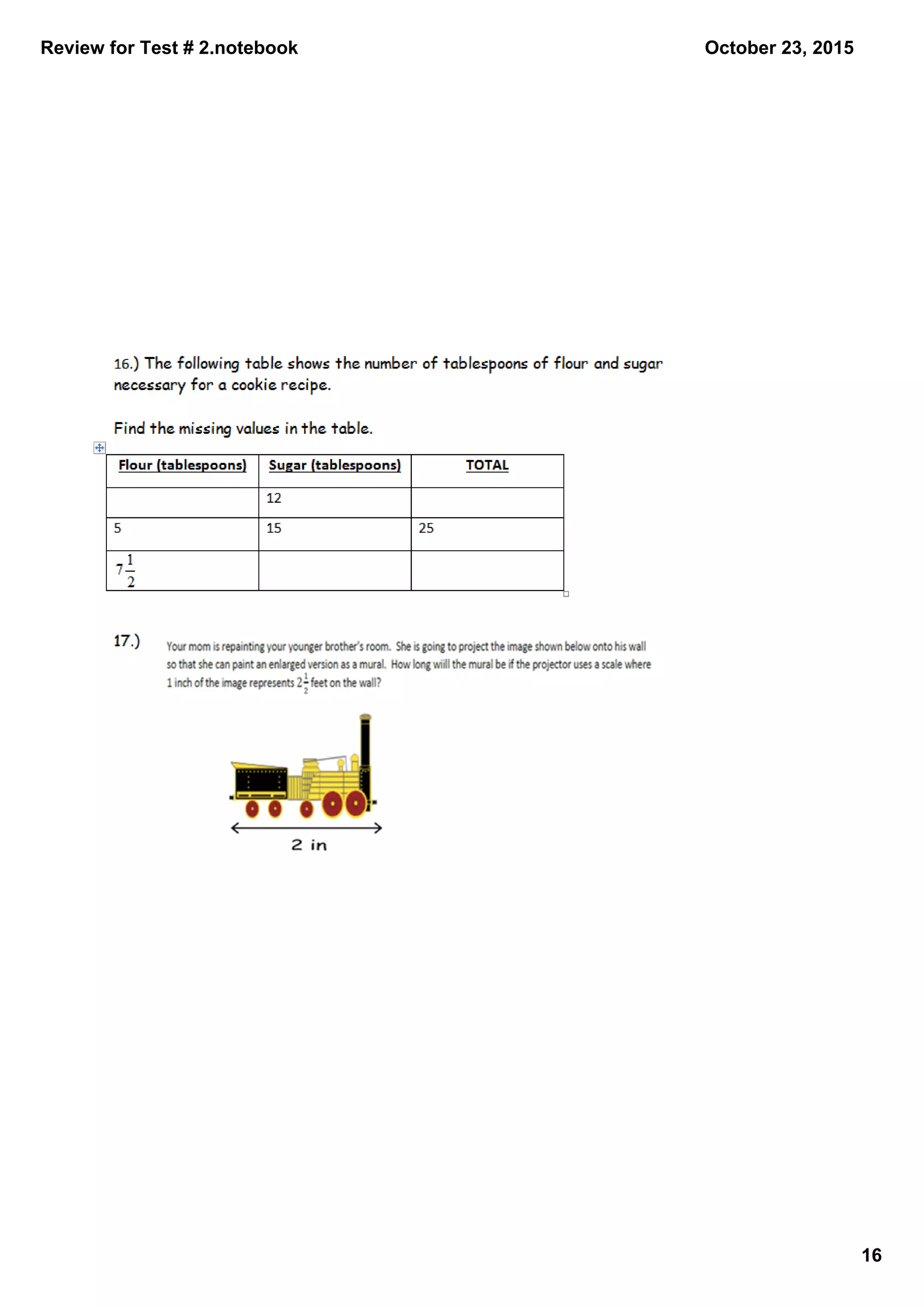 Review for Test # 2.notebook
16
October 23, 2015