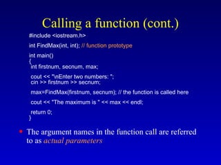 Function Summary.... including function calling | PPT