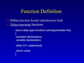 Function Summary.... including function calling | PPT