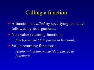 Function Summary.... including function calling | PPT
