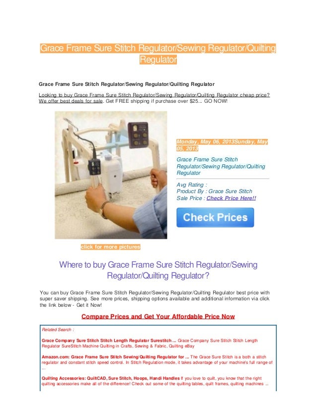 Review grace frame sure stitch regulator sewing regulator quilting