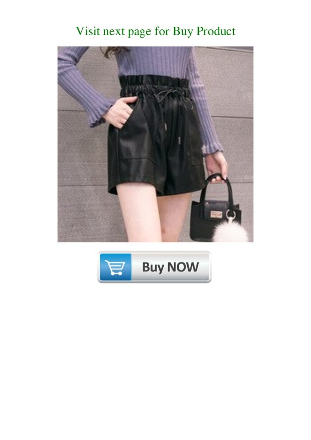 elastic waist leather shorts