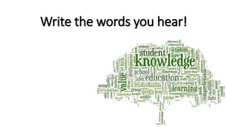 Write the words you hear!
 