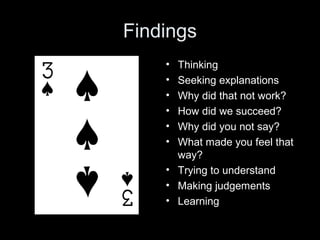 Active Reviewing Cycle: facts - feelings - findings - futures - freedom ...