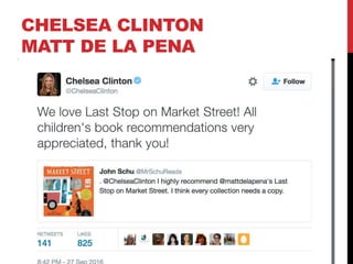 CHELSEA CLINTON
MATT DE LA PENA
 