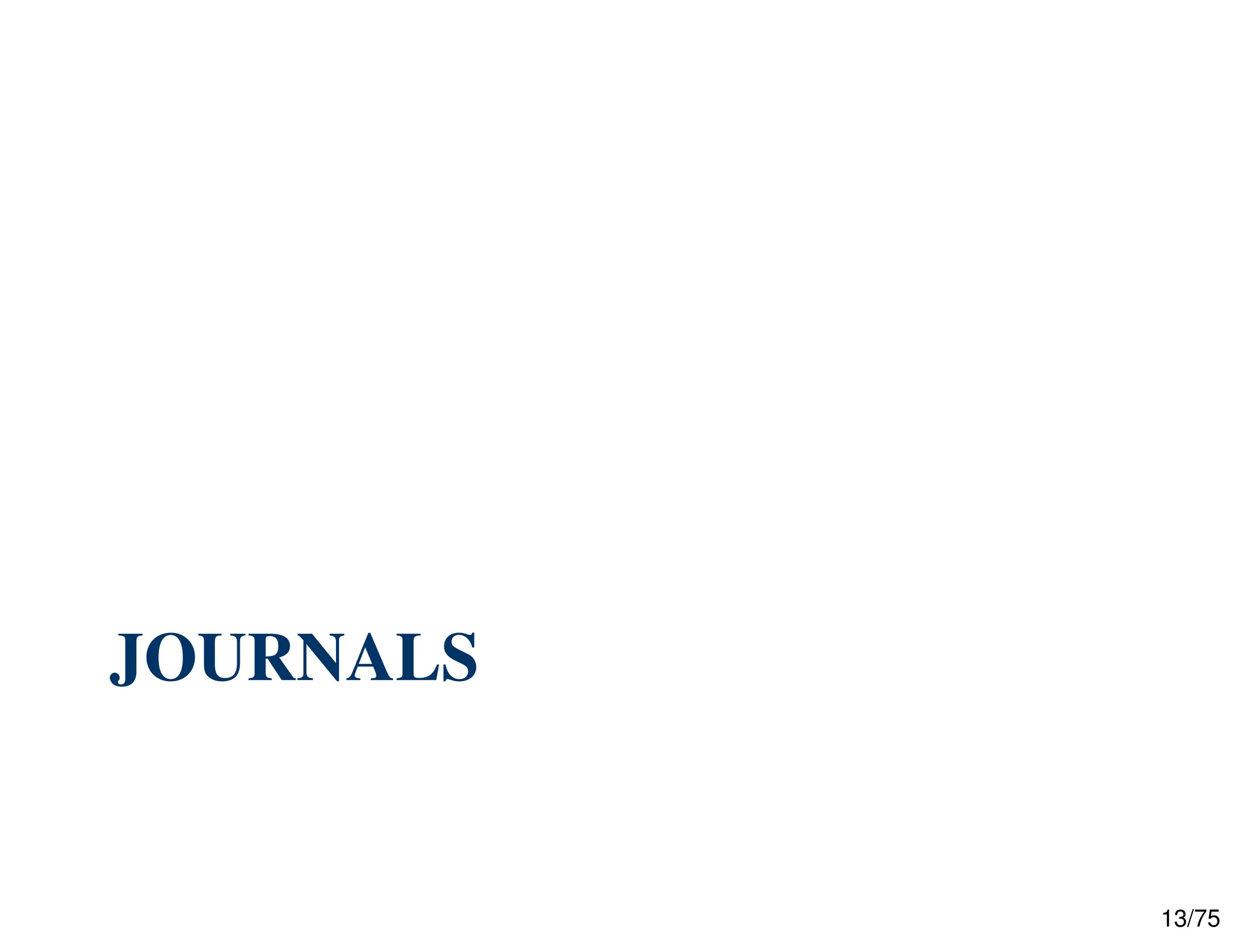 13/75
JOURNALS
 