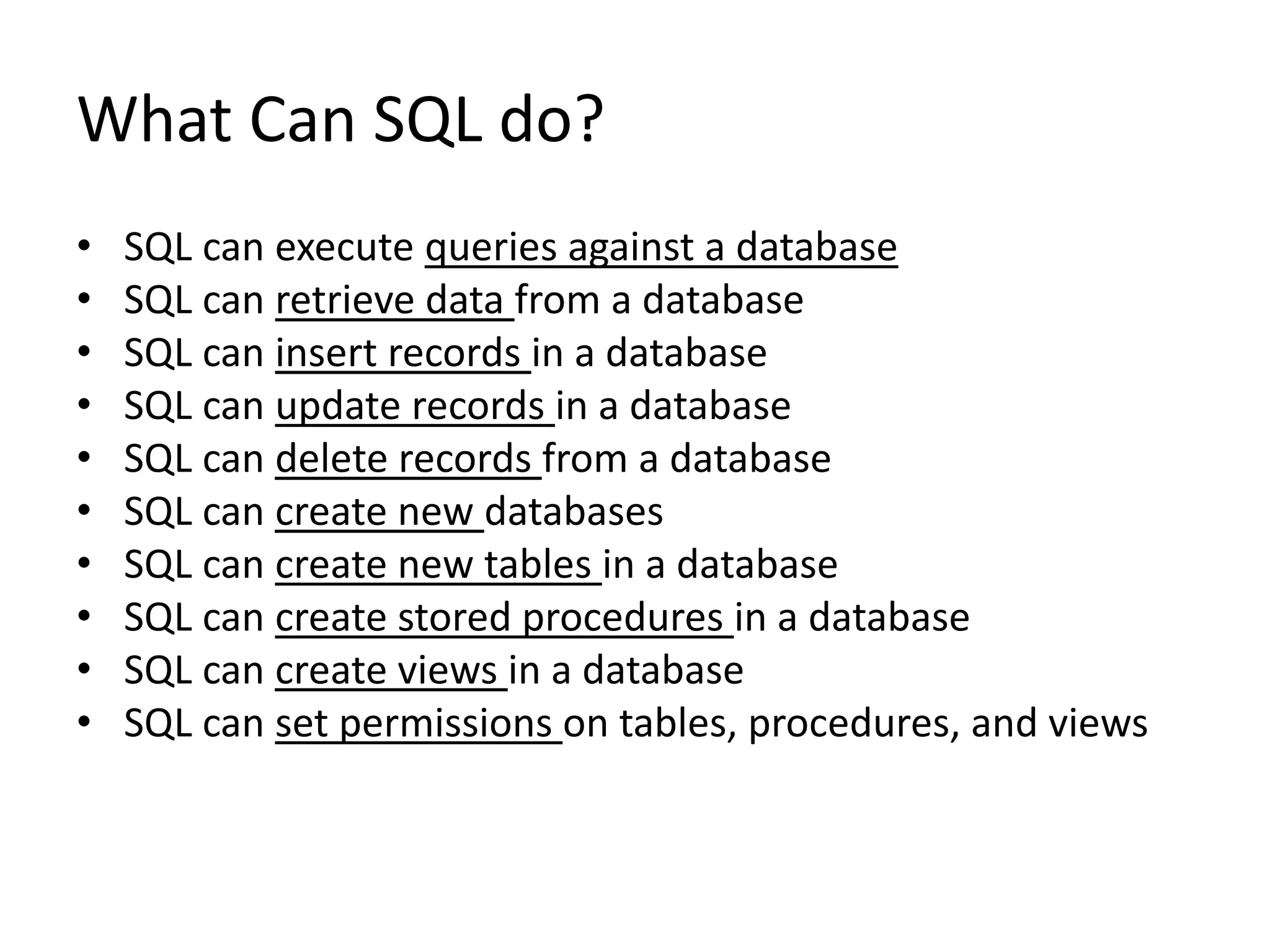 Reviewing SQL Concepts | PPT