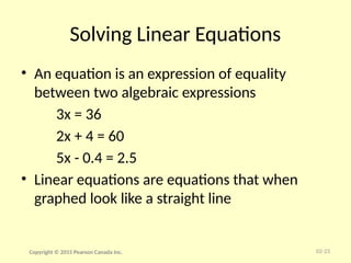 Linear Algebra Expression Review of Basic Algebra for an introduction | PPTX