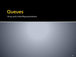 Array and Linked Representations
39
 