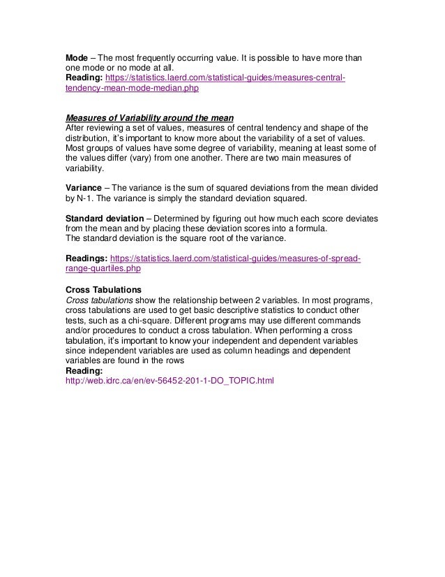 Review Of Basic Statistics And Terminology Review Of Basic Statistics And Terminology
