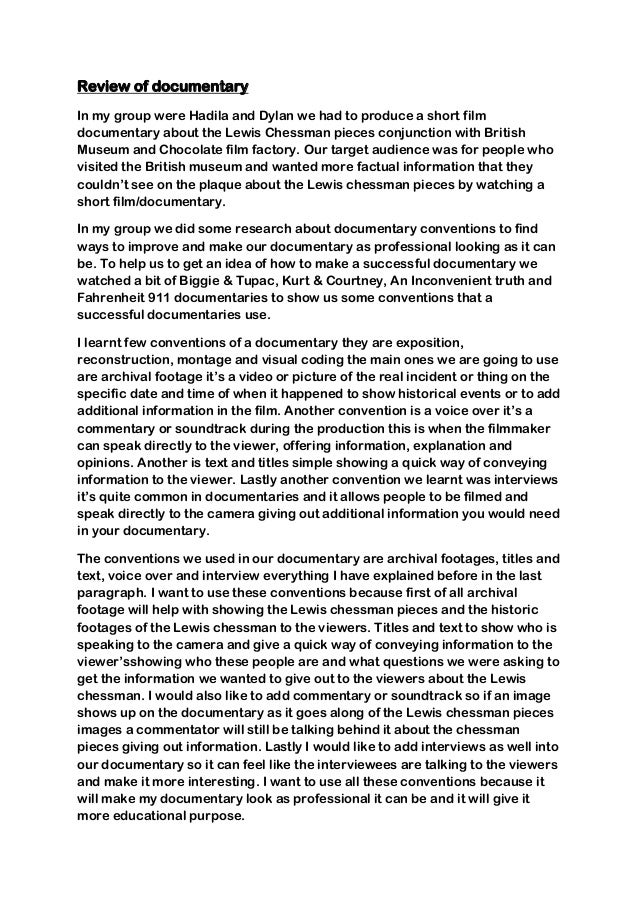 Review of documentary draft 3 irnee