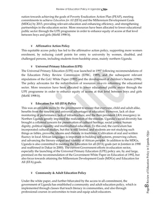 Review of education policy in uganda | PDF